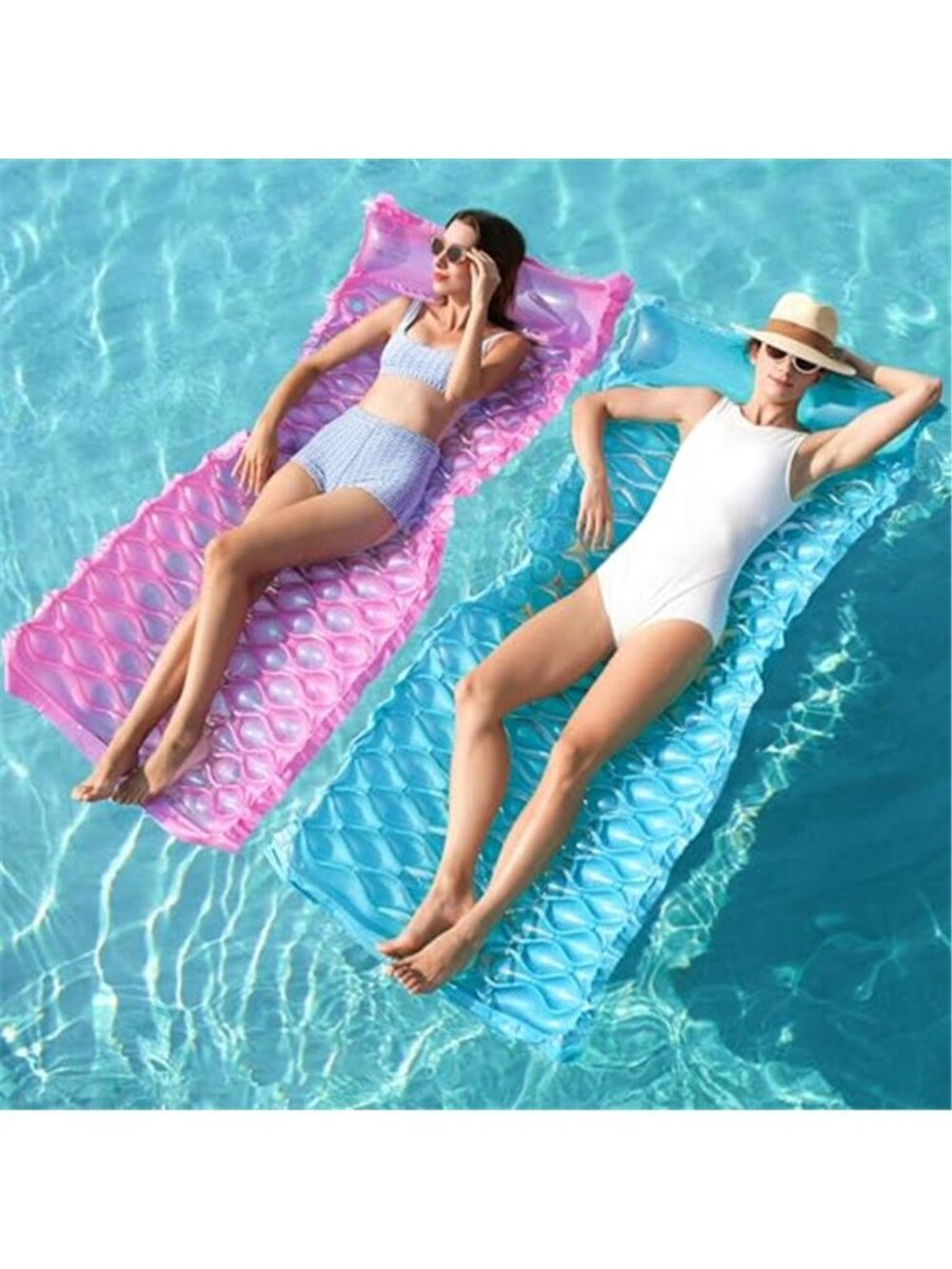 Inflatable Pool Float Hammock Adult Floating Lounger Water Mat 2 Pack Raft